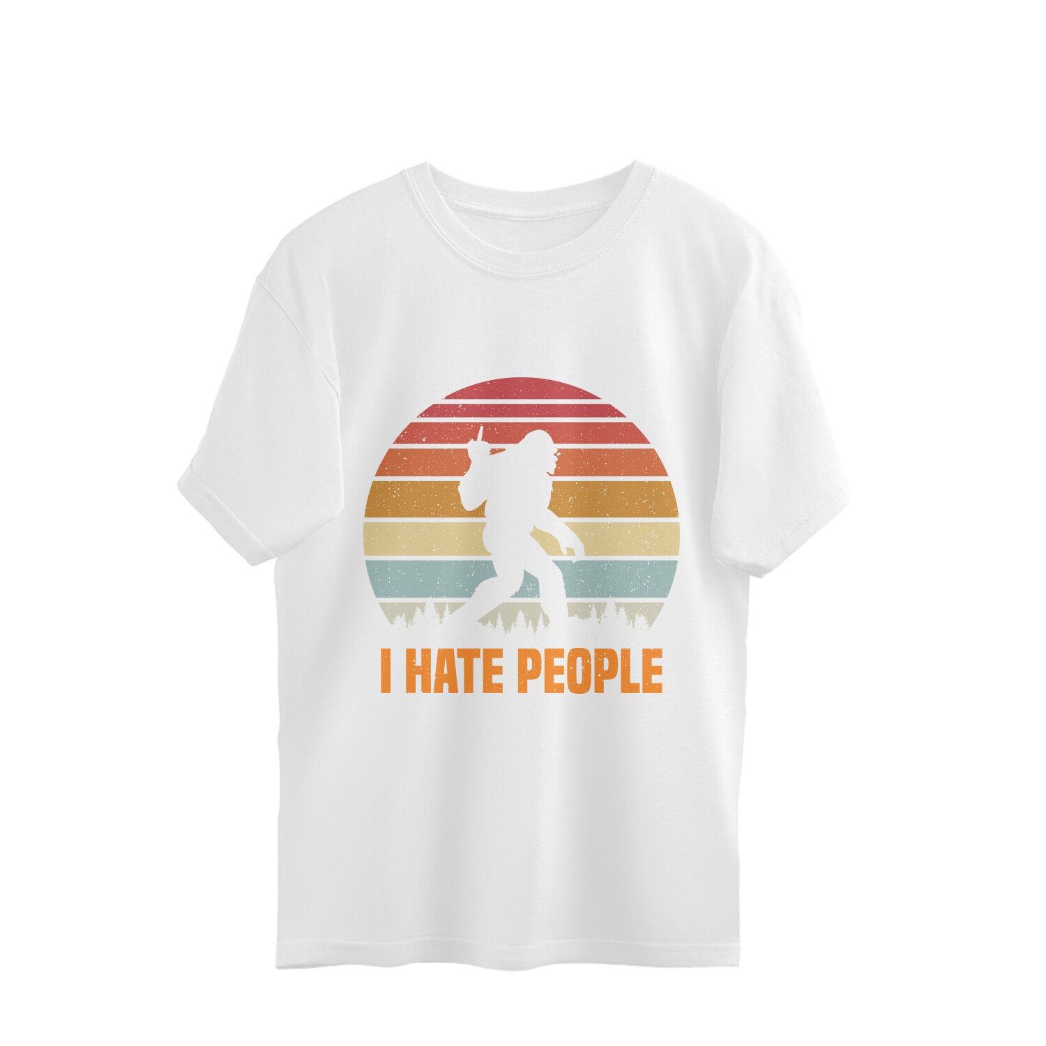I Hate People Oversized T-Shirt White Printrove