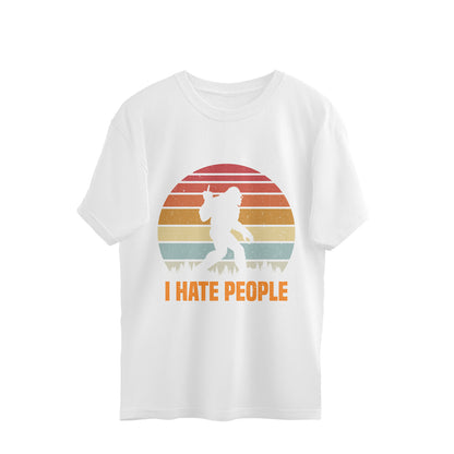 I Hate People Oversized T-Shirt White Printrove