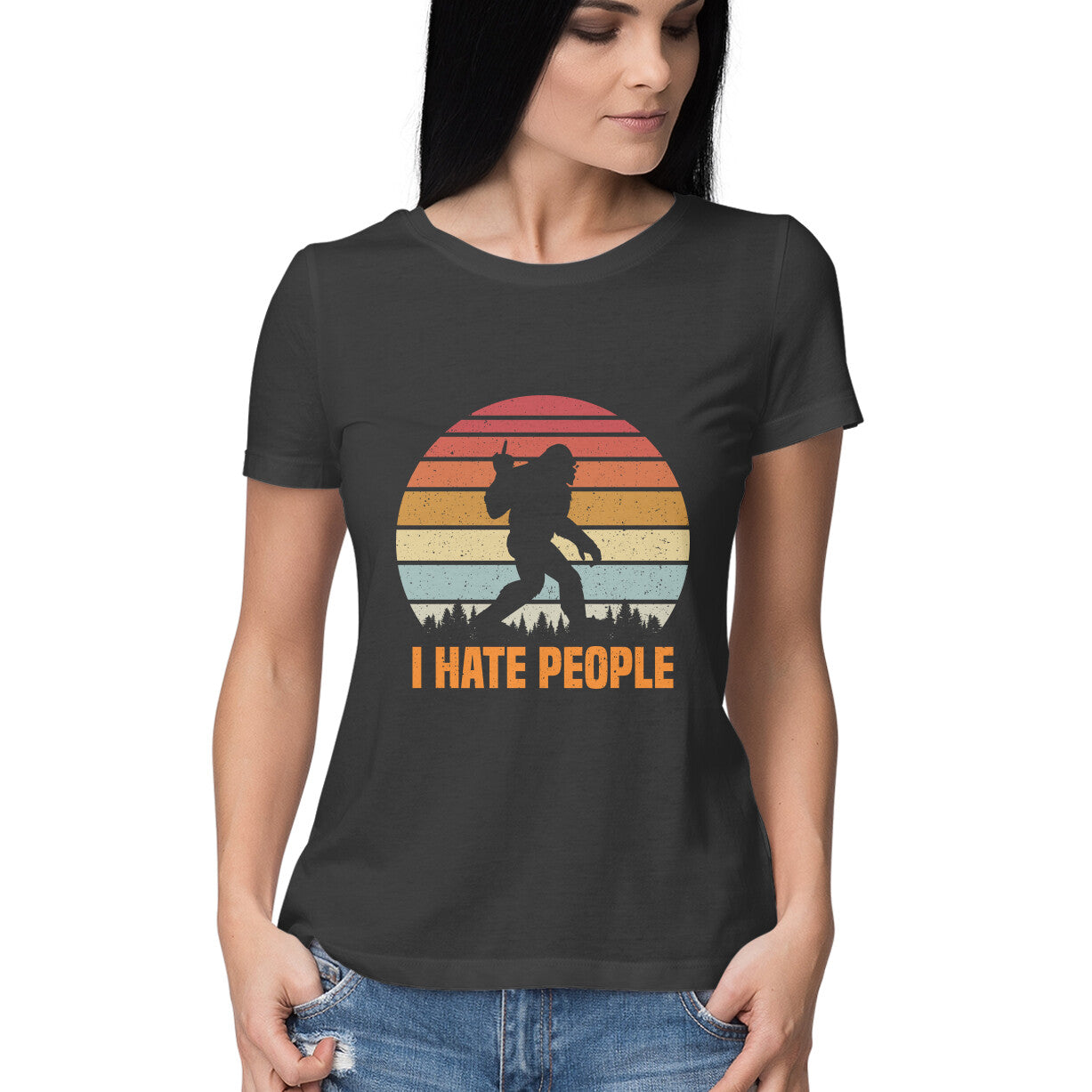 I Hate People Women's T-Shirt Black Printrove