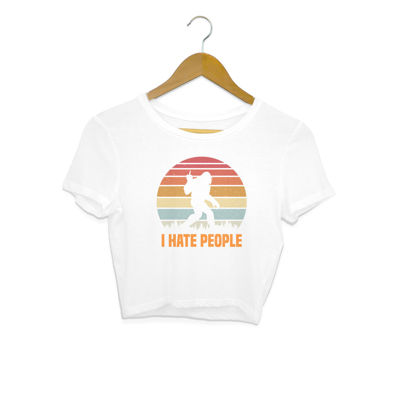 I Hate People Crop Top White Printrove