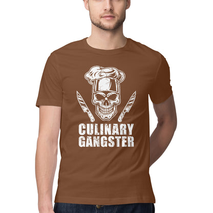 Culinary Gangster T-Shirt Coffee Brown Printrove