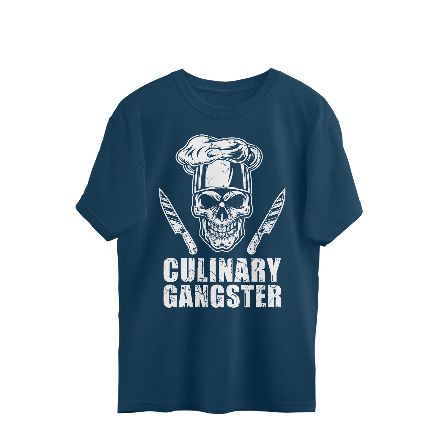 Culinary Gangster Oversized T-Shirt Navy Blue Printrove