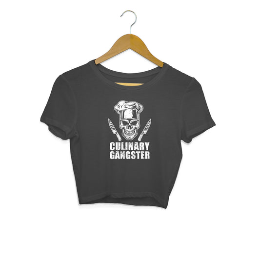 Culinary Gangster Crop Top Black Printrove