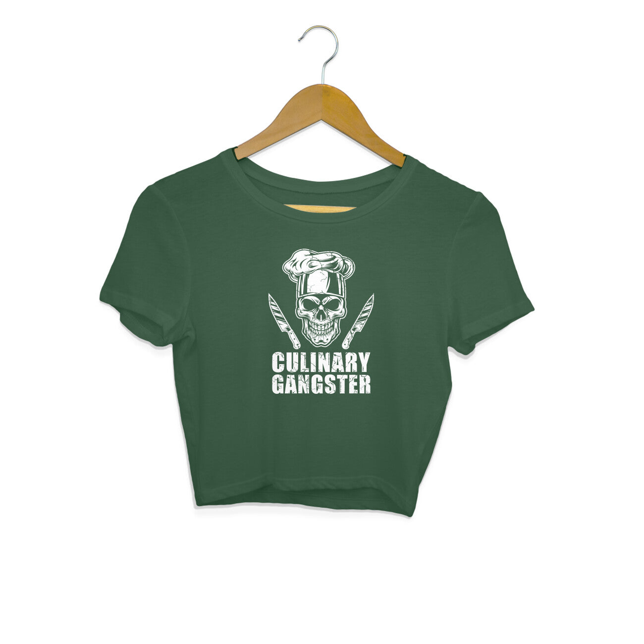 Culinary Gangster Crop Top Olive Green Printrove