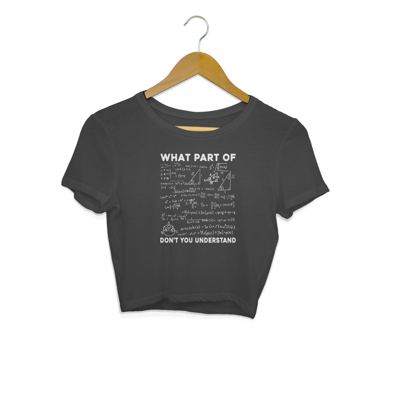 What Part Of Math Crop Top Black Printrove