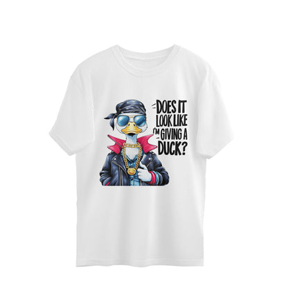 Giving A Duck Oversized T-Shirt White Printrove