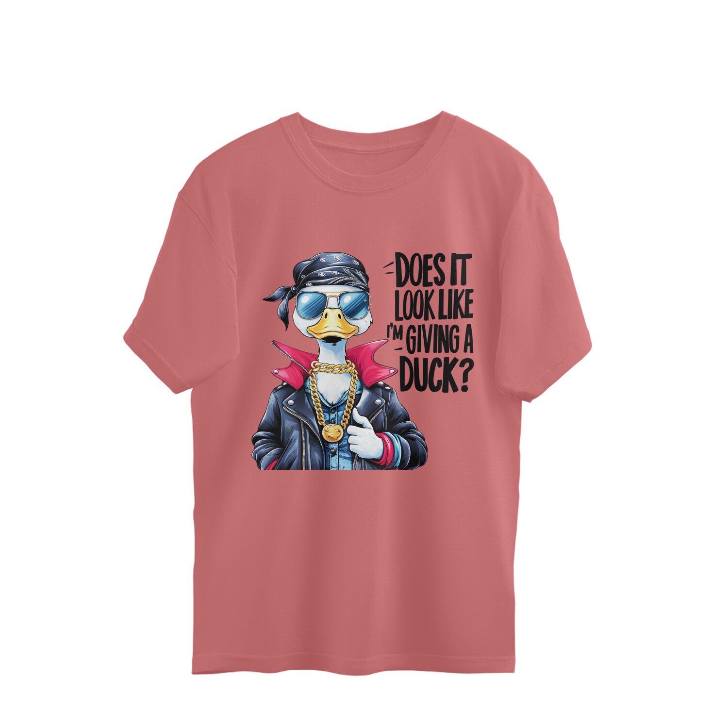 Giving A Duck Oversized T-Shirt Dusty Rose Printrove