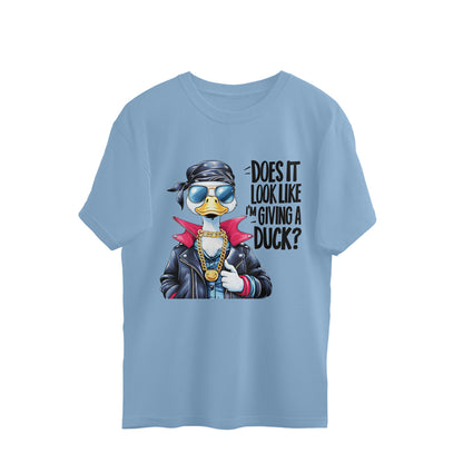 Giving A Duck Oversized T-Shirt Baby Blue Printrove