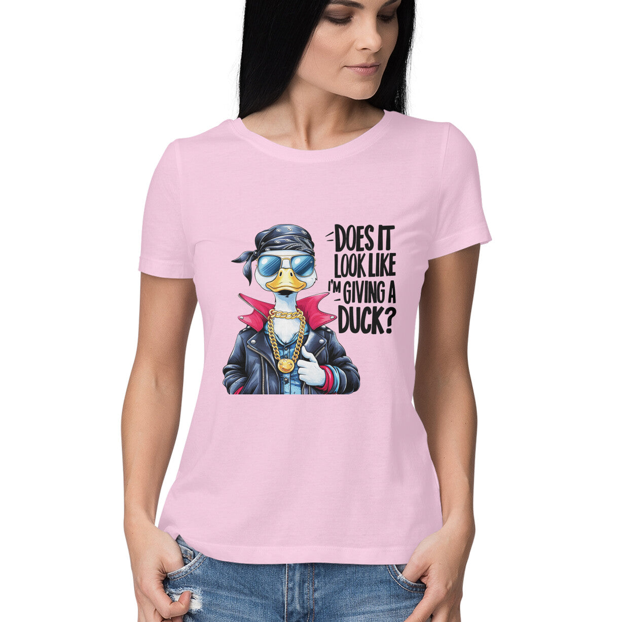 Giving A Duck Women's T-Shirt Light Pink Printrove