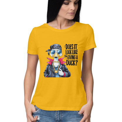 Giving A Duck Women's T-Shirt Golden Yellow Printrove