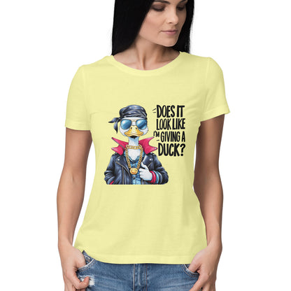 Giving A Duck Women's T-Shirt Butter Yellow Printrove
