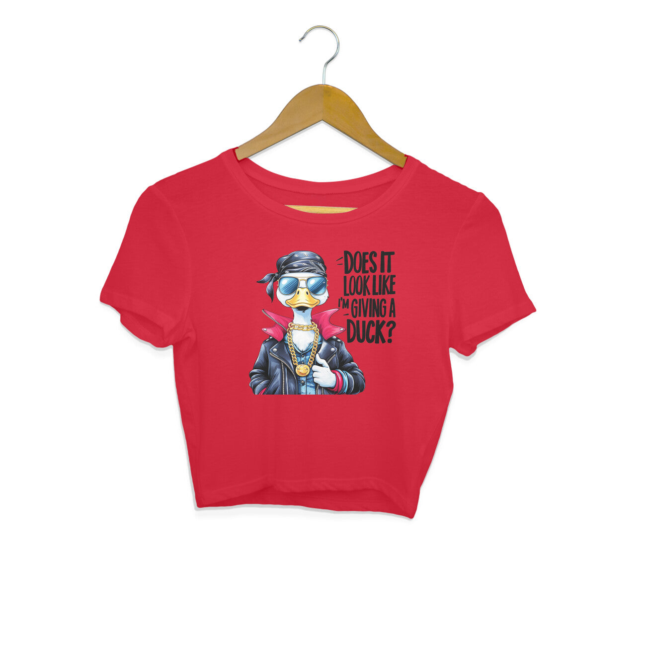 Giving A Duck Crop Top Red Printrove