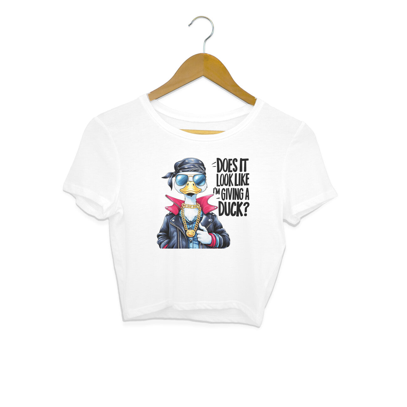 Giving A Duck Crop Top White Printrove