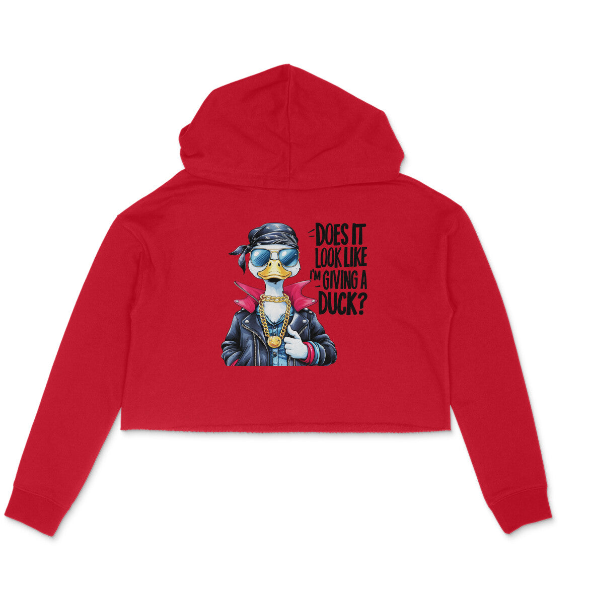 Giving A Duck Crop Hoodie Red Printrove