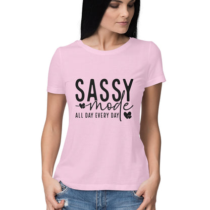 Sassy Mode Women's T-Shirt Light Pink Printrove