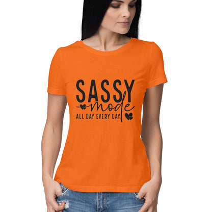 Sassy Mode Women's T-Shirt Orange Printrove