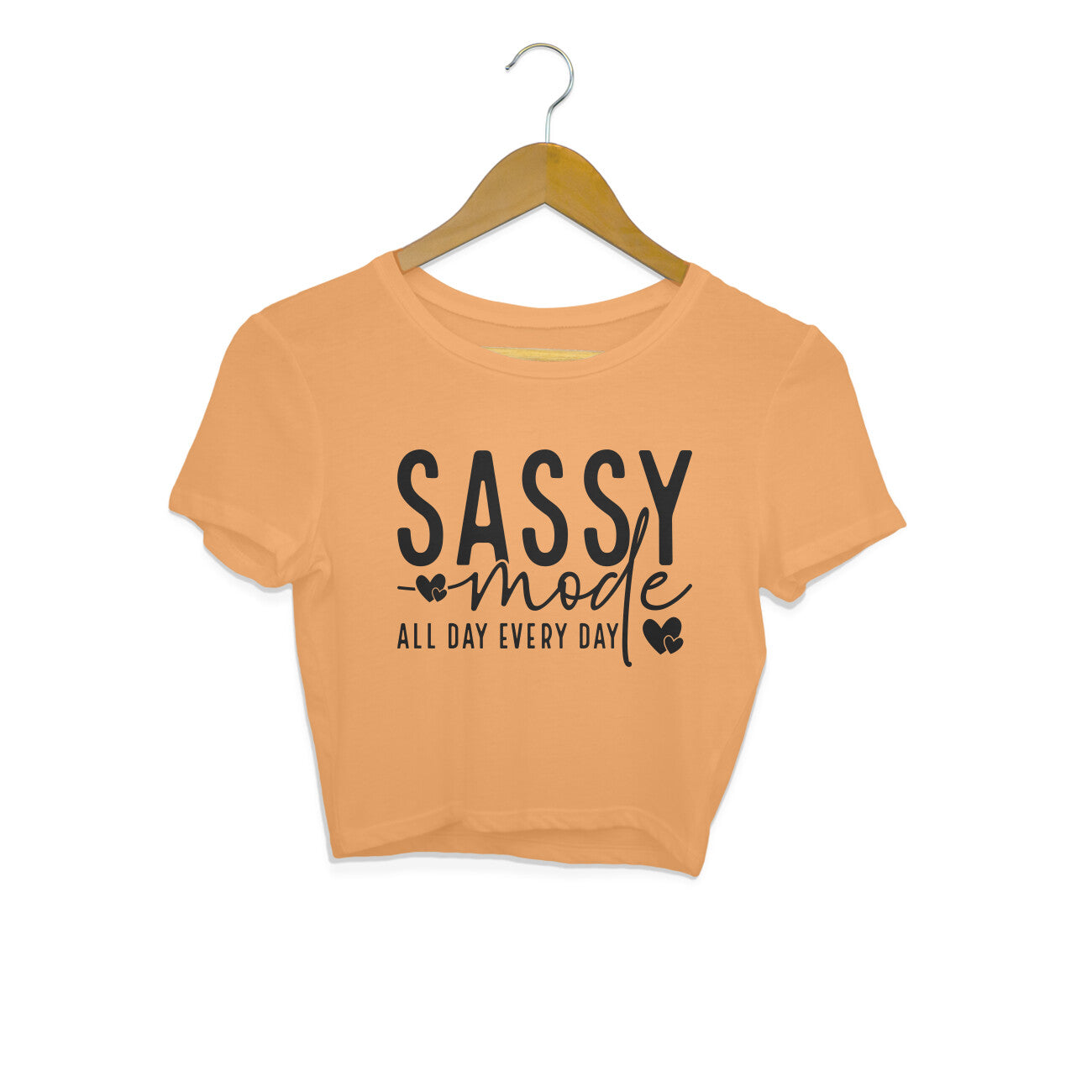 Sassy Mode Crop Top Mustard Yellow Printrove