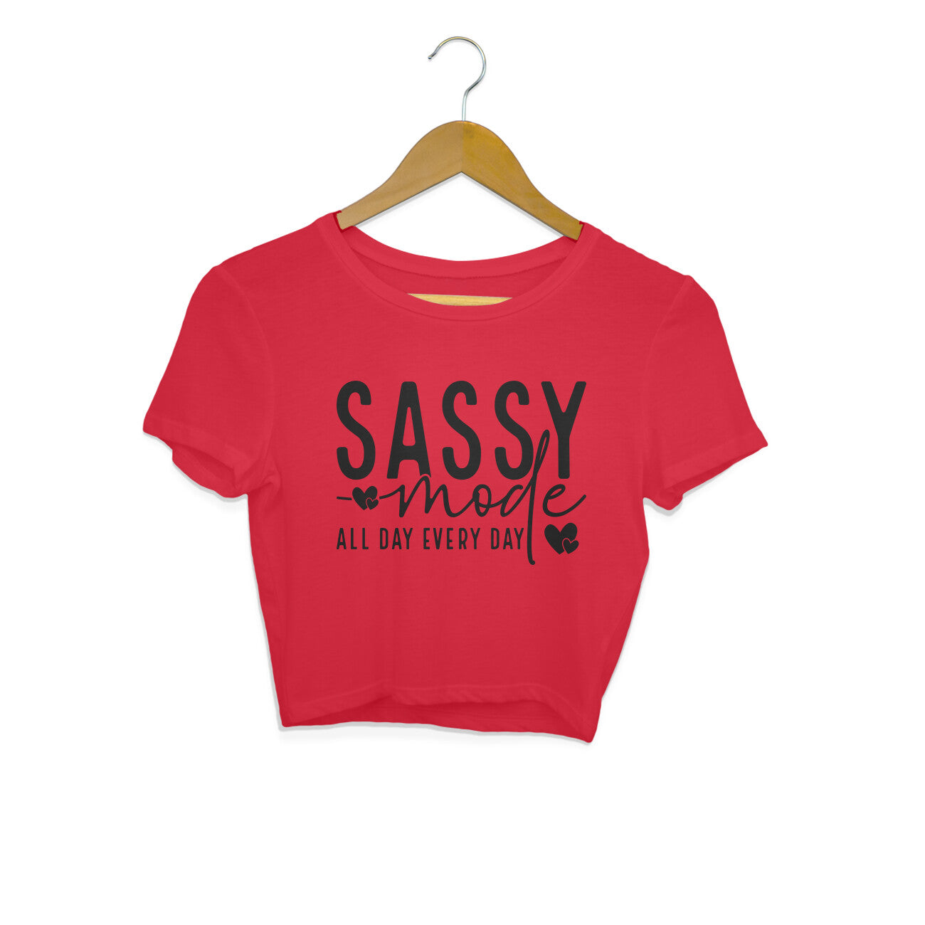 Sassy Mode Crop Top Red Printrove