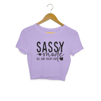 Sassy Mode Crop Top Iris Lavender Printrove