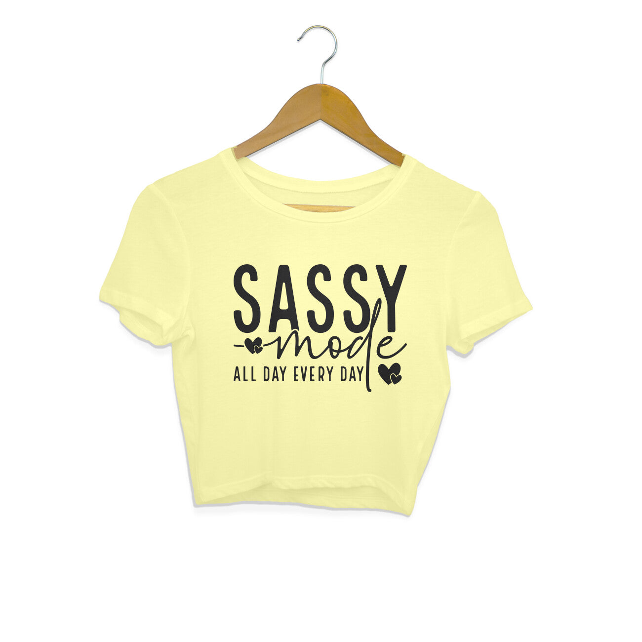 Sassy Mode Crop Top Butter Yellow Printrove