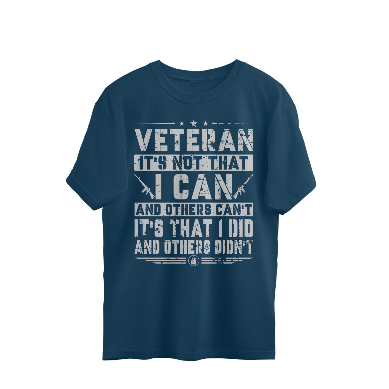 Army Veteran Oversized T-Shirt Navy Blue Printrove