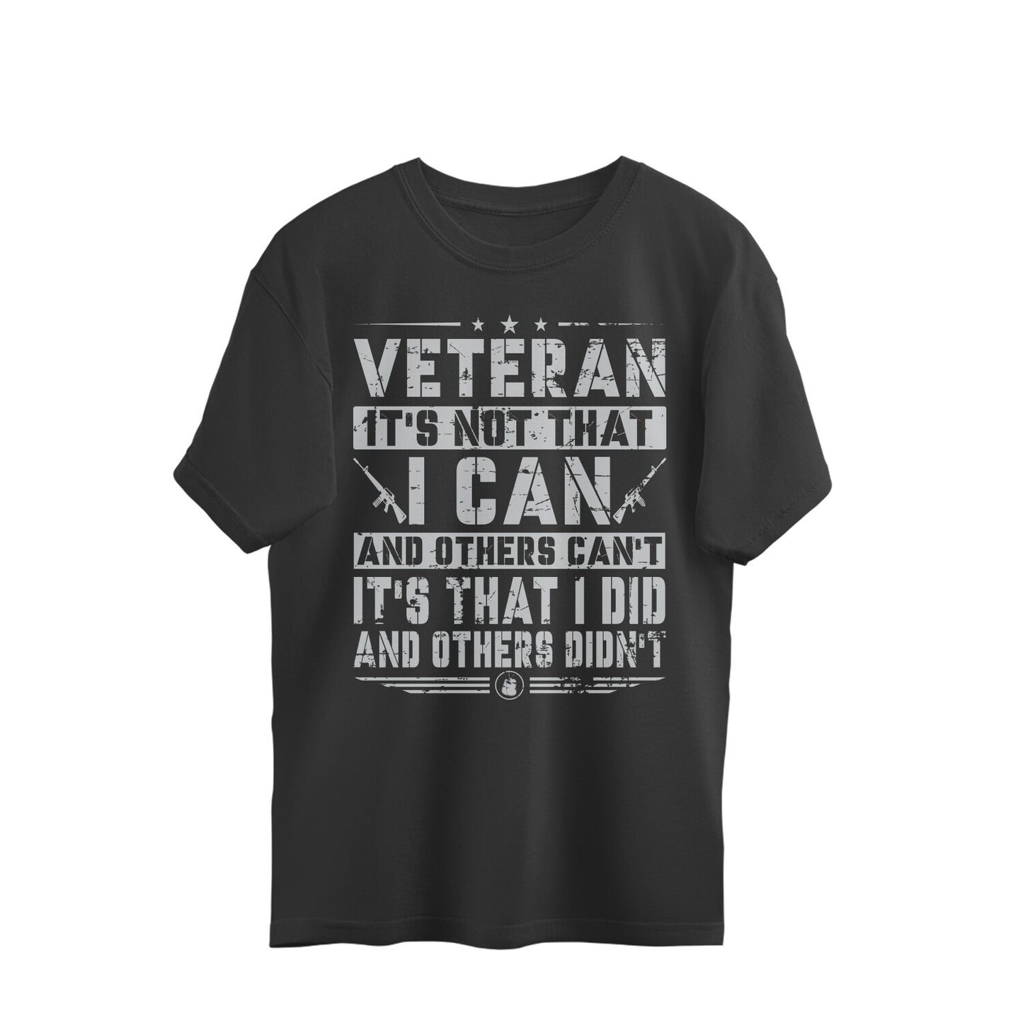 Army Veteran Oversized T-Shirt Black Printrove