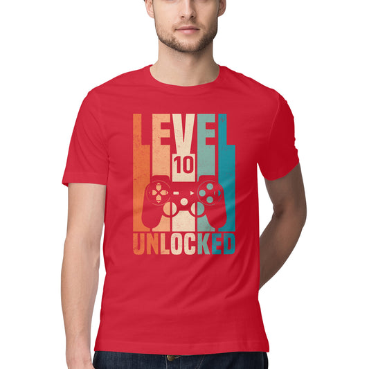 Level 10 Gamer T-Shirt Red Printrove