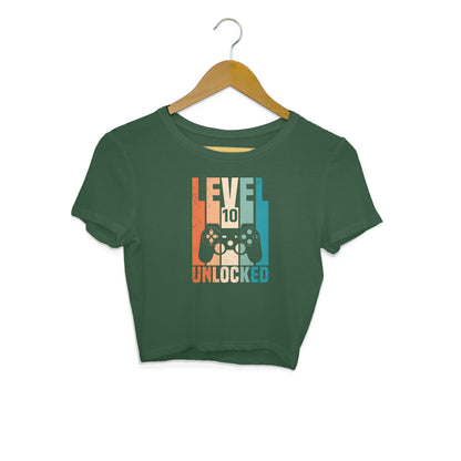 Level 10 Gamer Crop Top Olive Green Printrove