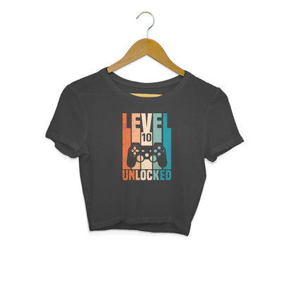Level 10 Gamer Crop Top Black Printrove