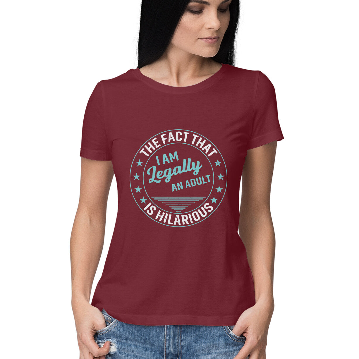 Legally An Adult Women's T-Shirt Maroon Printrove