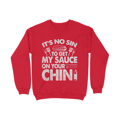 Sauce On Your Chin Sweatshirt Red Printrove