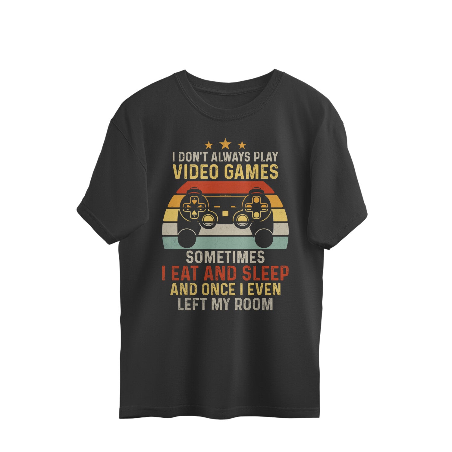 I Eat And Sleep Gamer Oversized T-Shirt Black Printrove