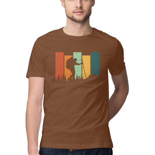 Hiking T-Shirt Coffee Brown Printrove