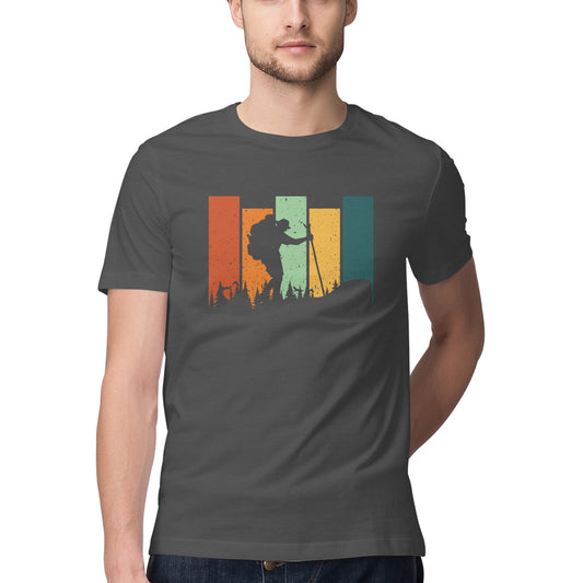 Hiking T-Shirt Charcoal Grey Printrove