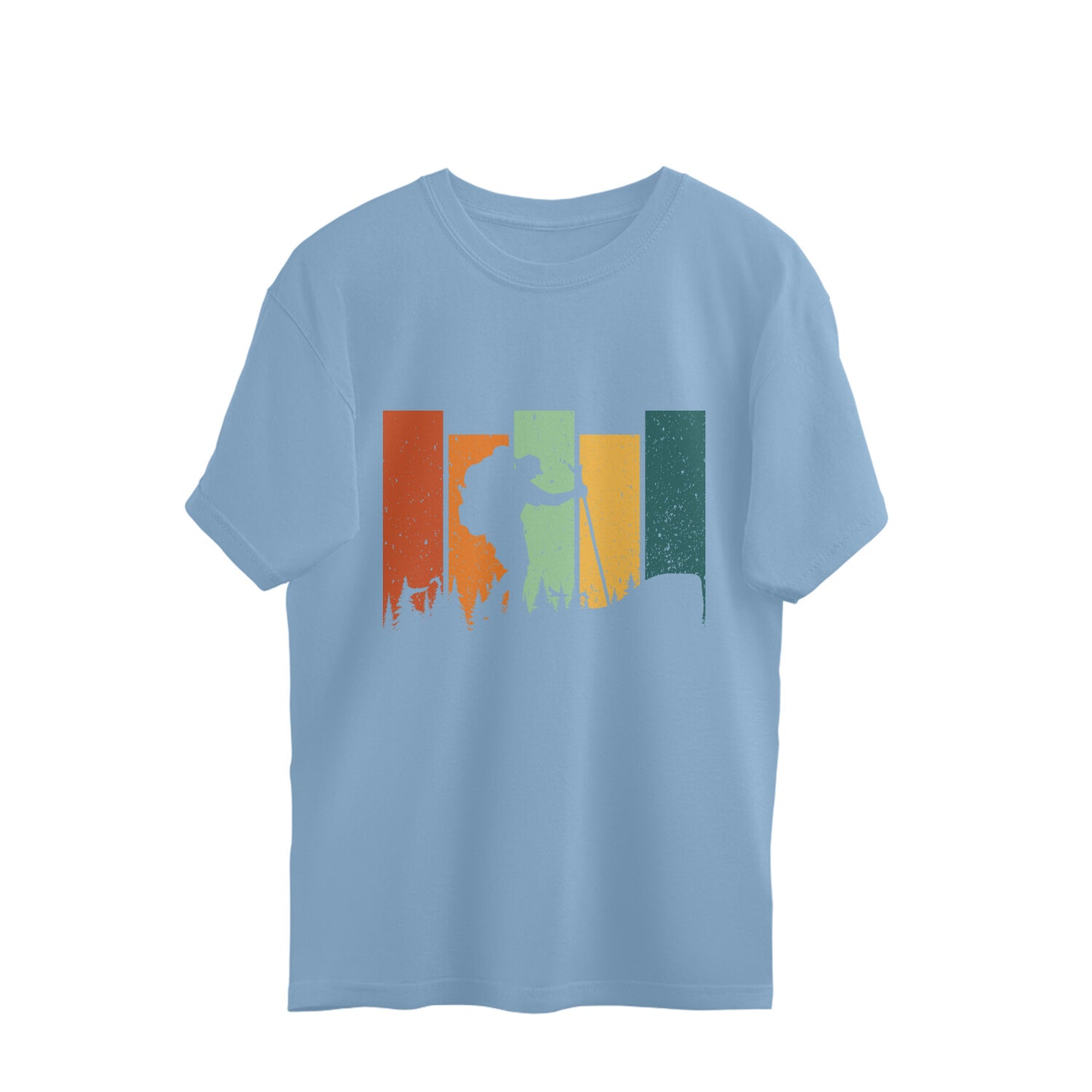 Hiking Oversized T-Shirt Baby Blue Printrove