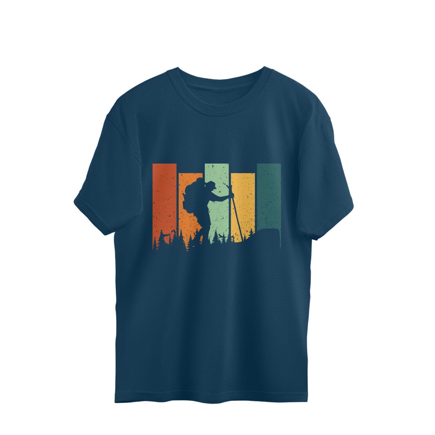 Hiking Oversized T-Shirt Navy Blue Printrove