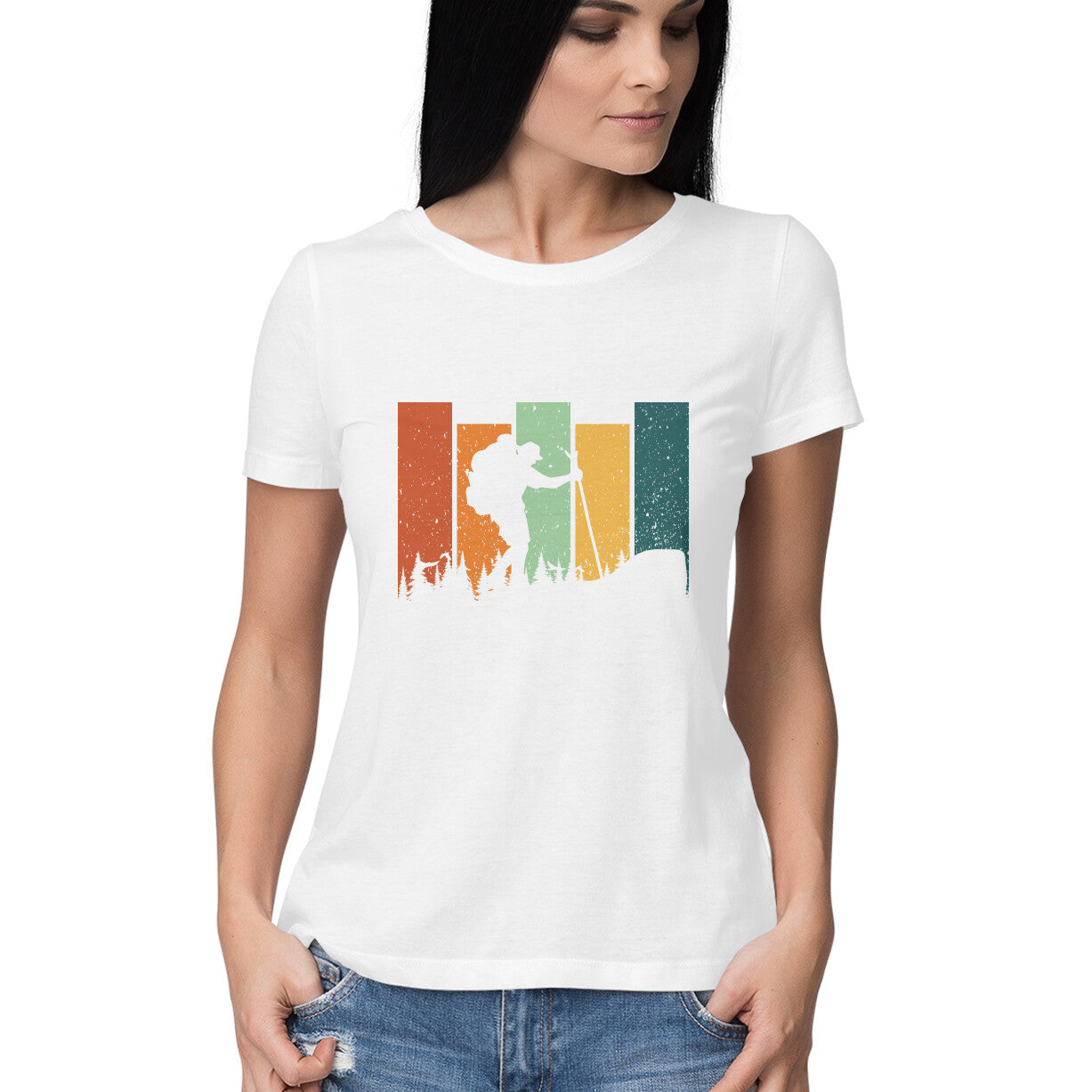 Hiking Women's T-Shirt White Printrove