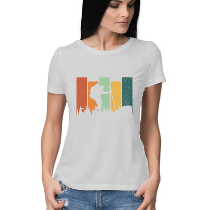 Hiking Women's T-Shirt Melange Grey Printrove