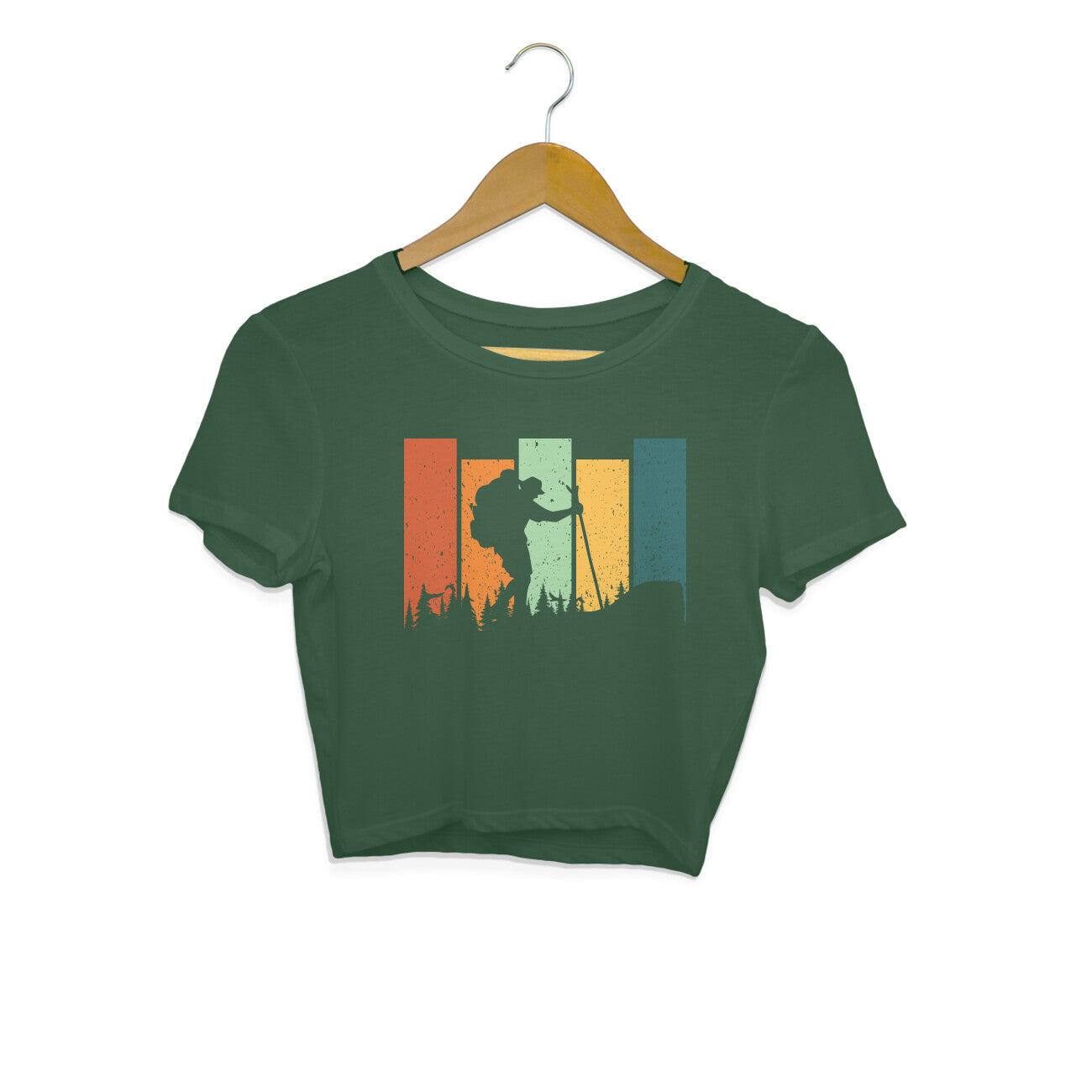Hiking Crop Top Olive Green Printrove