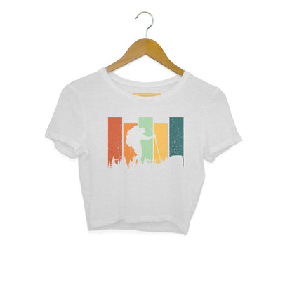 Hiking Crop Top Melange Grey Printrove