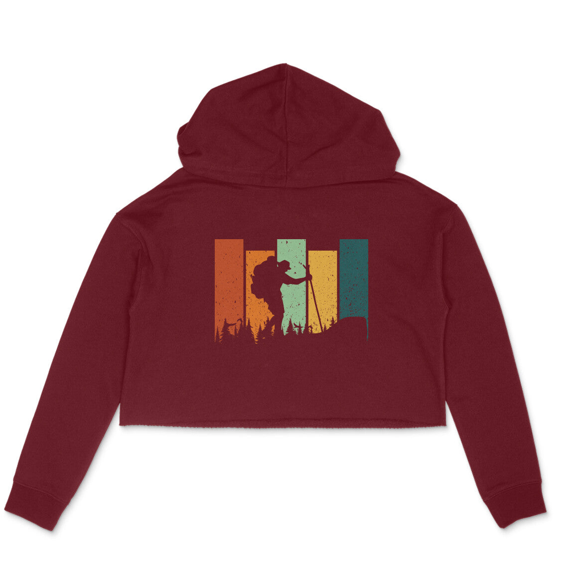 Hiking Crop Hoodie Maroon Printrove