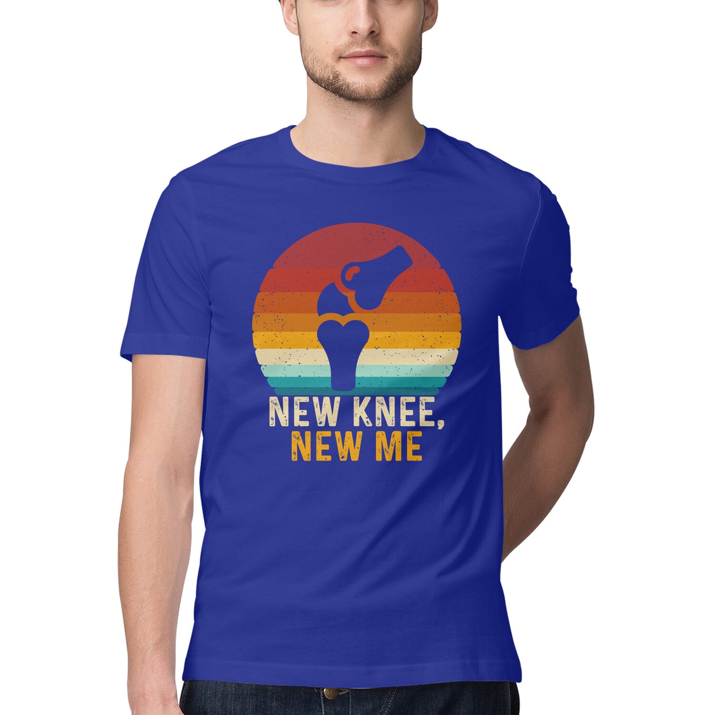 New Knee New Me T-Shirt Royal Blue Printrove