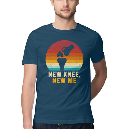 New Knee New Me T-Shirt Navy Blue Printrove