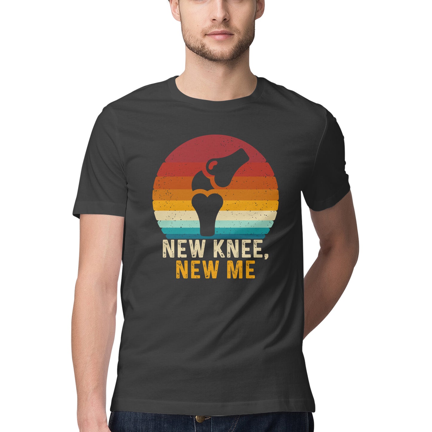 New Knee New Me T-Shirt Black Printrove