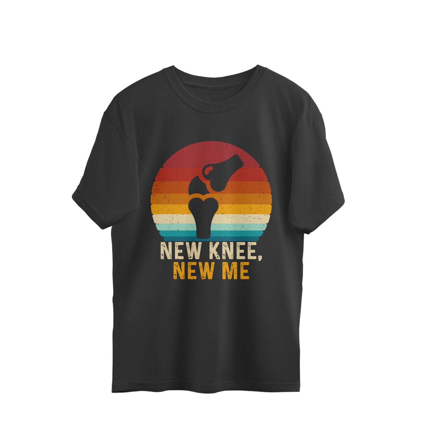 New Knee New Me Oversized T-Shirt Black Printrove