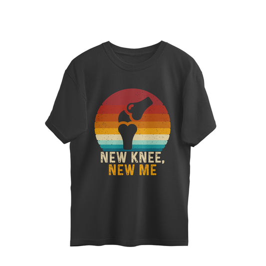 New Knee New Me Oversized T-Shirt Black Printrove