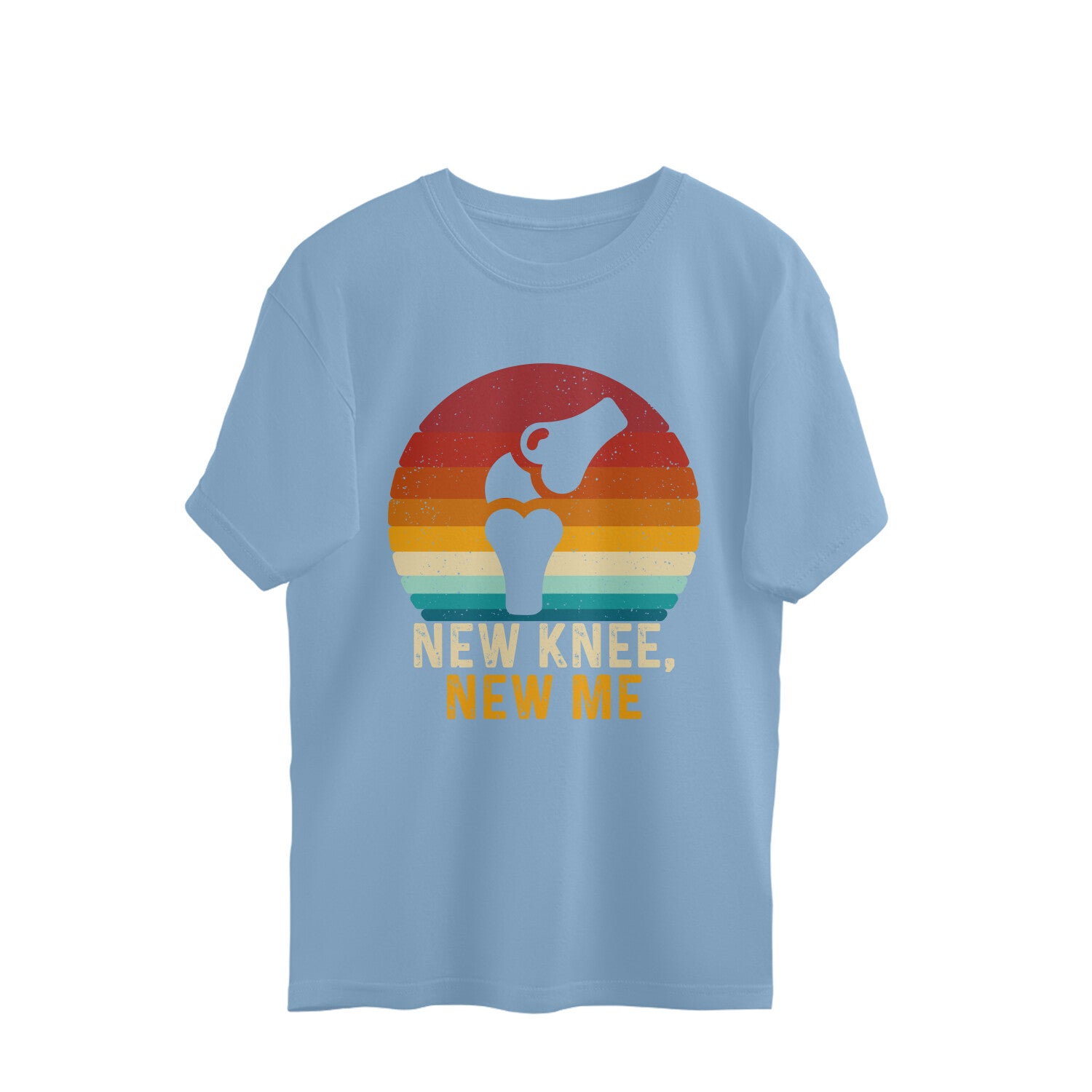 New Knee New Me Oversized T-Shirt Baby Blue Printrove