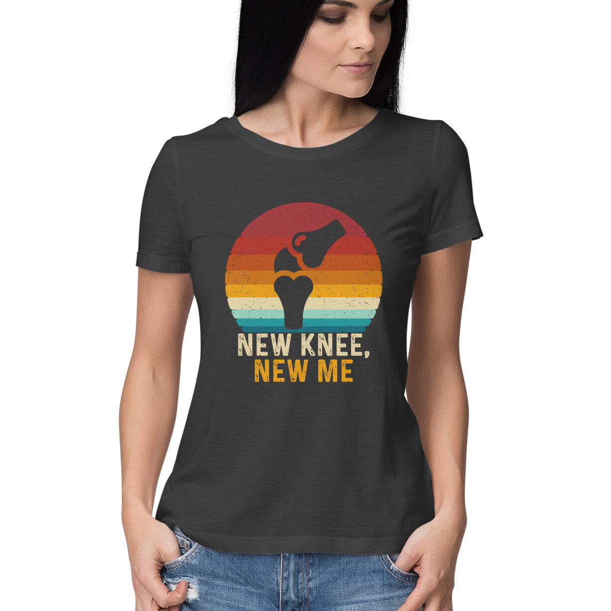 New Knee New Me Women's T-Shirt Black Printrove