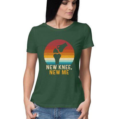 New Knee New Me Women's T-Shirt Olive Green Printrove