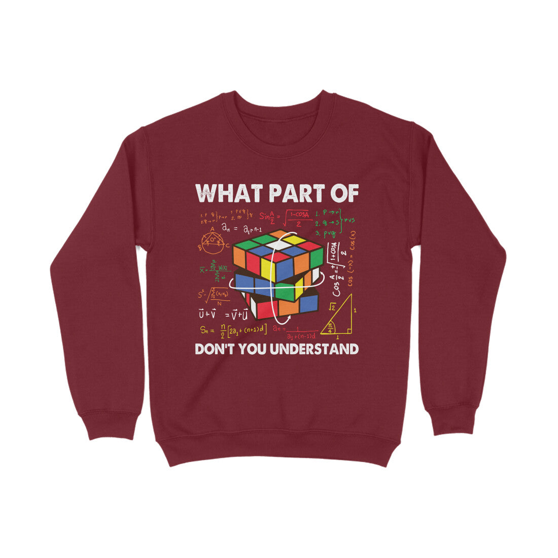 Don't You Understand Sweatshirt Maroon Printrove